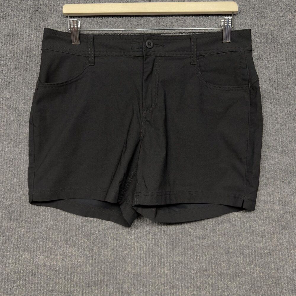 PrAna Chino Shorts Women 10 Black Stretch Hiking Walking Active 5” Inseam Nature
